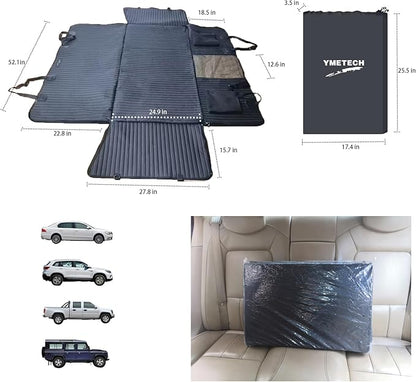 Back Seat Extender for Dogs, Dog Car Seat Cover, Back Seat Bridge Gap Filler, Non-Inflatable Car Camping Mattress Bed, Dog Hammock for Truck SUV (Black)