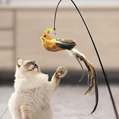 6 Pieces Cat Feather Toys Replacement Bird Cat Toy Wand Refills Cats Toy Replacement Natural Bird Feathers for Cats Toys