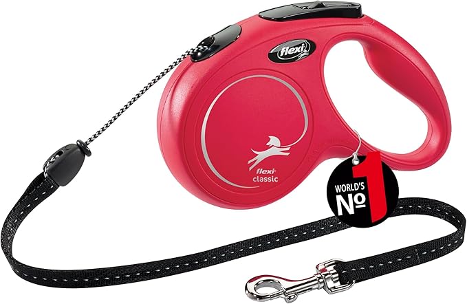 Flexi Roll-Leash New Classic M Rope 5 M Blue for Dogsup to Max. 20 kg, Multi
