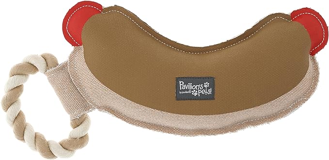 Pavilion Gift Company - Hot Dog - 12" Canvas Rope Dog Toy Chew Tug of War Hot Dog Best Friend Doggy Puppy K9 Gift