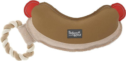 Pavilion Gift Company - Hot Dog - 12" Canvas Rope Dog Toy Chew Tug of War Hot Dog Best Friend Doggy Puppy K9 Gift