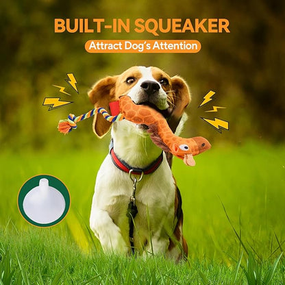 AUSCAT Plush Dog Rope Toy, Durable Squeaky Dog Toys for Puppy Small Medium Dogs (Not for Aggressive Chewers), Giraffe