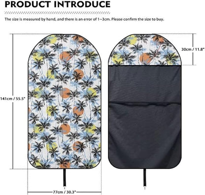 Coldinair Palm Tree Towel Car Seat Cover for Men,Sweat Car Seat Protector after Workout,Gym,Swimming,Anti-Slip Universal Car Seat Covers for Truck,Van,SUV