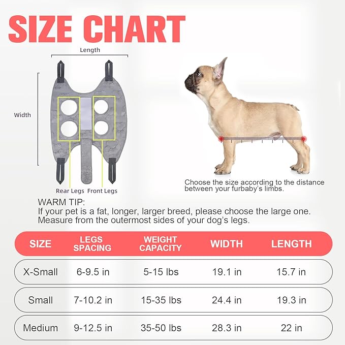 PAWCHIE Dog Grooming Hammock Harness for Dogs & Cats with Pet Nail Clipper Trimmer,Cat Hanger Sling for Trimming Clipping Nails,Warm Plush Dog Hammock Restraint Bag for Small Medium Large Dogs,Grey M