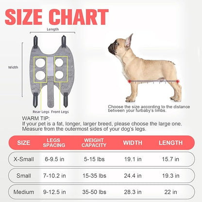 PAWCHIE Dog Grooming Hammock Harness for Dogs & Cats with Pet Nail Clipper Trimmer,Cat Hanger Sling for Trimming Clipping Nails,Warm Plush Dog Hammock Restraint Bag for Small Medium Large Dogs,Grey M