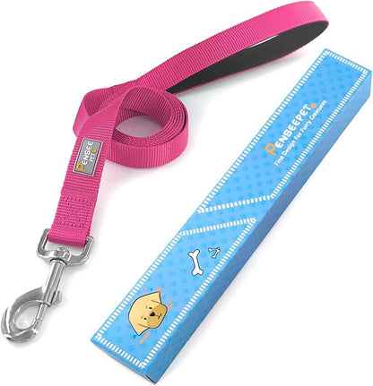 Basic Dog Leashes 6 FT Padded Handle Nylon Dogs Leashes for Large Dogs Hot Pink