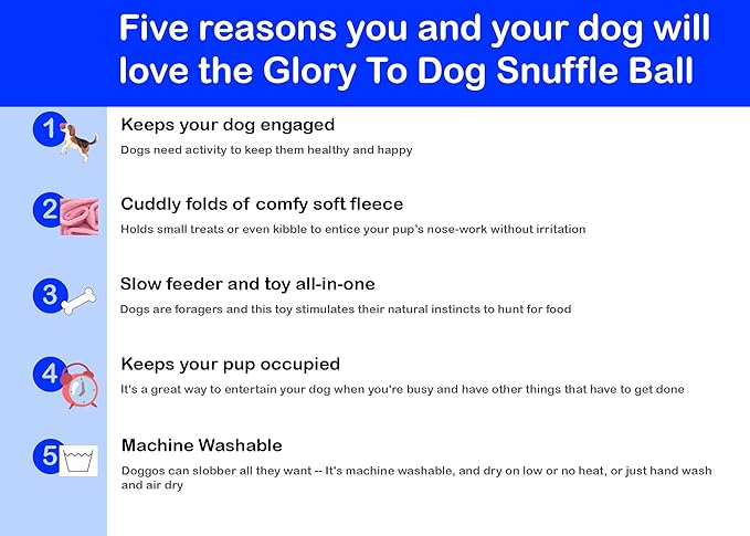 Glory To Dog Puppy and Small Breed Snuffle Interactive Foraging Dog Puzzle Ball Toy Pink
