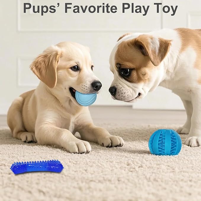 Puppy Chew Toys for Teething and Fun, 20 Pack Dog Toys for Small Puppies Bulk with Various Rubber Rings, Ropes and Balls for Interactive Play, Teeth Cleaning & Relief