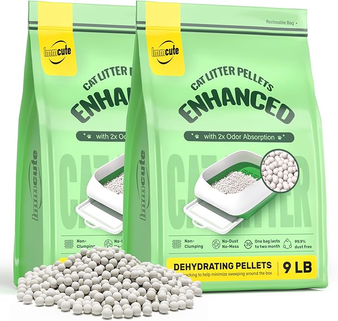 Enhanced Cat Litter Pellets 18 lbs, Long-Lasting Odor Control, Generic Litter Pellets Refills Exclusively for Dual-Layer Litter Box Systems, Zeolite, Non-climping, Not Low-Tracking