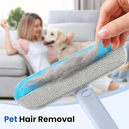 2 Pack Pet Hair Removal Tool, 2026 New 4 in 1 Dog Cat Hair Remover for Furniture, Reusable Pet Hairs Remover Brush with Extendable Handle, Multifunctional Fur Cleaner for Couch Carpets Bedding Clothes