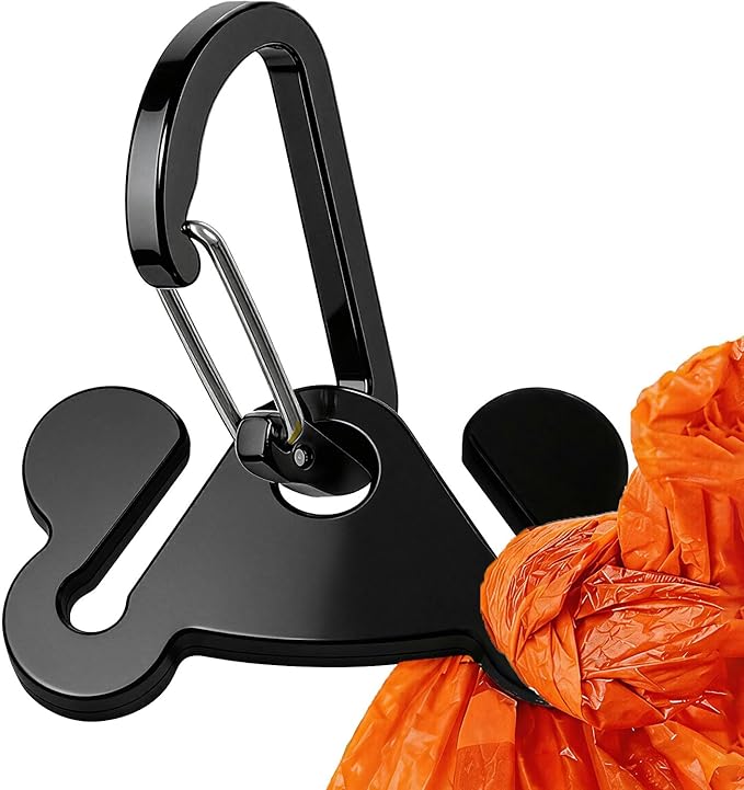Dog Poop Bag Holder Dogs Waste Bag Carrier Pet Poop Bags Holders for Doggie Waste Bags Dispensers, Clip Carrier for Leash Small Doggy Puppy Hand Free Walking Accessory Attachment, Black