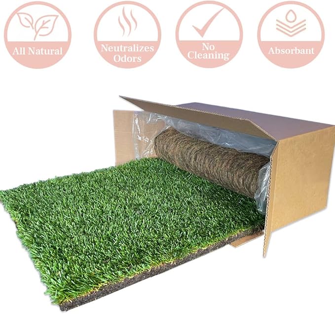DoggieLawn XL - Real Grass Disposable Pet Potty - 48 x 24 Inches with Plastic Tray - Potty Training Pad for Dogs