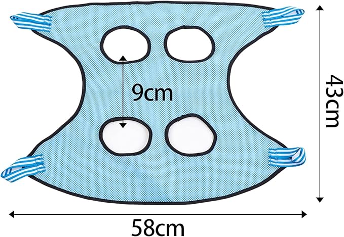 Pet Cat Grooming Hammock Restraint Towel Bag Bathing Bag Harness Breathable Dog for Trimming Puppy Small Medium Dogs Claw Care, Light Blue, S