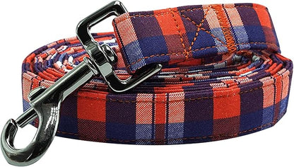 Dog Leash, Christmas Holiday Plaid Print Boy/Girl Durable Strong Winter Dog Leashes Heavy Duty Comfortable Padded Pet Leash for Small Medium Large Dogs