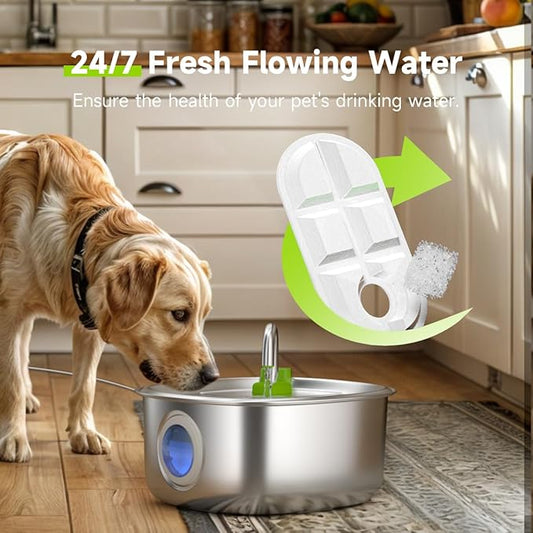 Dog Water Fountain Filters for FS20 Dog Water Fountain, 10 Pack Filters with 10 Pack Sponges Set, 5 Layer Replacement Filters for SL Tap Dog Fountain Battery Operated FS20
