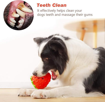 MewaJump Dog Puzzle Toys Rubber Chew Toys,Treat Food Dispensing Toy for Teeth Cleaning Dog Ball Toy Interactive Enrichment Toys for Puppy, Small, Medium, Large Breeds