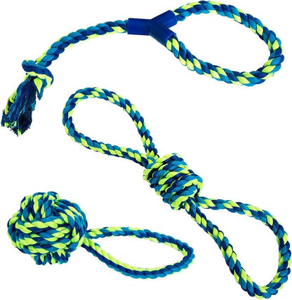 Franklin Pet Supply Co. Dog Rope Toy – 3 Pack of Puppy Rope Toys for Chewing, Tug-of-War, and Fetch – Durable – Non-Toxic Dental Chew – Dog Teething Aids