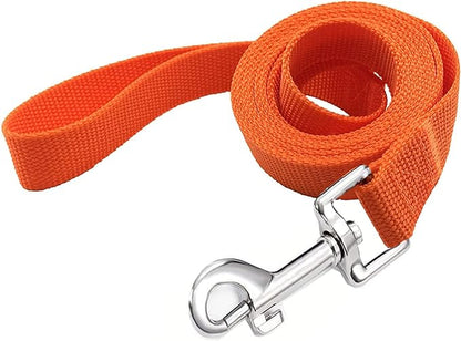 TAIAN 4FT/5FT/6FT Strong Dog Leash, Nylon Dog Leashes for Small Medium Large Dogs (5/8 in x 5 ft, Orange)