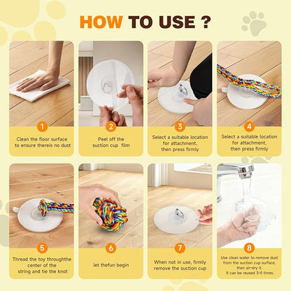 Interactive Dog Toys Tug of War, Dog Enrichment Toys, Durable Rope & Chew Ball, Dog Toys to Keep Them Busy, Indoor Toys for Small Dogs，Rainbow