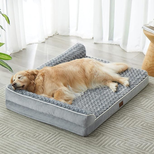 BFPETHOME Orthopedic Dog Bed for Large Dogs-Big Waterproof Sofa Dog Bed with Removable Washable Cover, Pet Bed for Medium Large Dogs with Waterproof Lining and Non-Skid Bottom