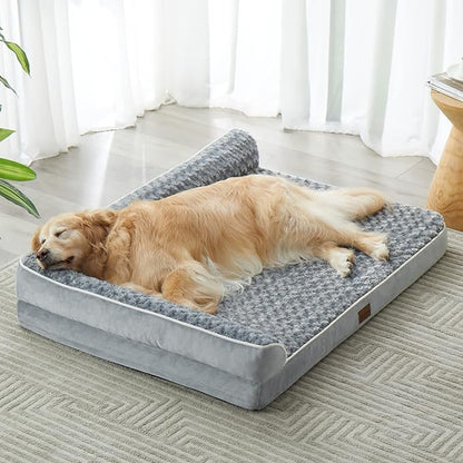 BFPETHOME Orthopedic Dog Beds for Large Dogs-Waterproof Sofa Dog Bed with Removable Washable Cover, Big Pet Bed with Waterproof Lining and Nonskid Bottom,Pet Bed for Large Dogs