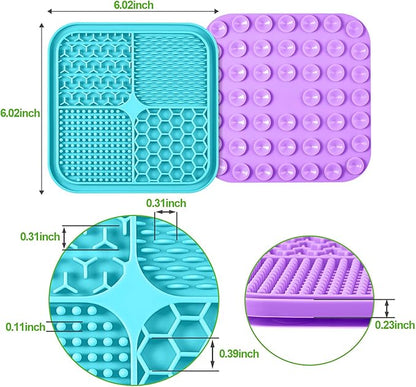 LUKITO 3PCS Lick Mat for Dogs and Cats, Licking Mat with Suction Cups for Anxiety Relief, Cat Peanut Butter Lick Pad for Boredom Reducer, Dog Enrichment Toy, Dog Lick Mat for Bathing Grooming