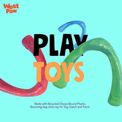 WEST PAW Seaflex Snorkl Dog Tug Chew Toy for Moderate Chewers, Made in USA, 8.25" Large, Surf