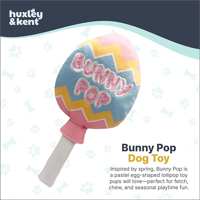 Huxley & Kent Funny Dog Toy w/Squeaker – Power Plush Squeaky Dog Toys for Small, Medium & Large Dogs – Soft Stuffed Animal for Indoor Play & Fetch - Bunny Pop, Large