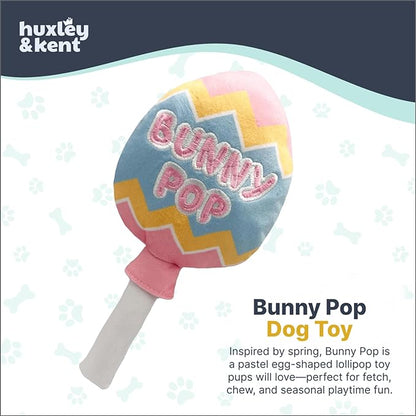 Huxley & Kent Funny Dog Toy w/Squeaker – Power Plush Squeaky Dog Toys for Small, Medium & Large Dogs – Soft Stuffed Animal for Indoor Play & Fetch - Bunny Pop, Large