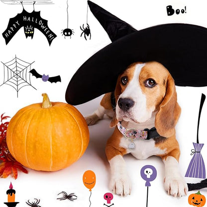 Faygarsle Halloween Fall Dog Collar - Fashionable & Cute for Small to Large Dogs - Pink Cotton Collar with Spectre Pumpkin Pattern - XS