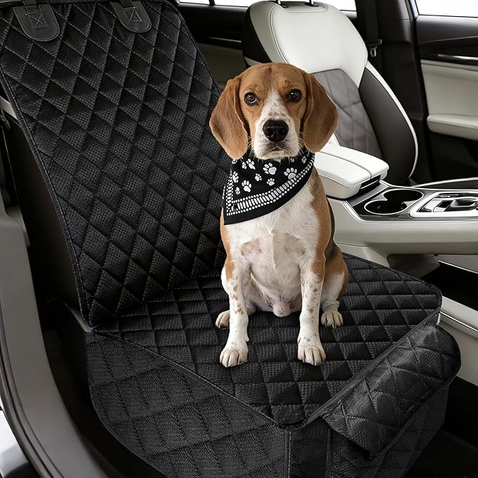 Dog Car Seat Cover for Front Seat, Waterproof & Scratch-Proof Pet Seat Protector, Nonslip Car Seat Cover for Dogs, Universal Fit for Cars, Trucks & SUVs, Standard Size