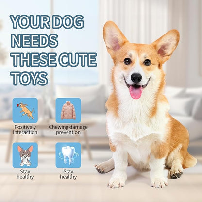 4PCS Puppy Teething Toys Set for Small Breeds, Soft Rubber Chew Rings & Durable Rope Toys for Teething Relief, Interactive Play & Dental Health(Style 15)