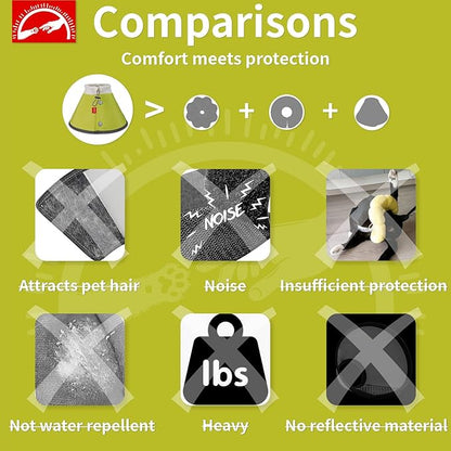 Agape Soft Cone for Cats & Small Dogs, Comfy Pet Cone to Stop Licking, Adjustable Cat E Collar Alternative After Surgery, Protective Elizabethan Collar for Pup & Kitty, Water Repellent Recovery Cone