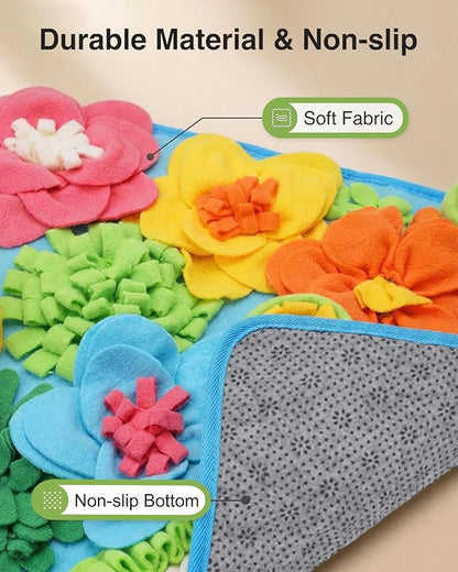 KeeKit Snuffle Mat for Dogs, 20''x20'' Large Slow Feeder Mat for Small & Medium Breeds, Encourages Natural Foraging Skills, Durable Sniff Mat for Mental Stimulation & Stress Relief