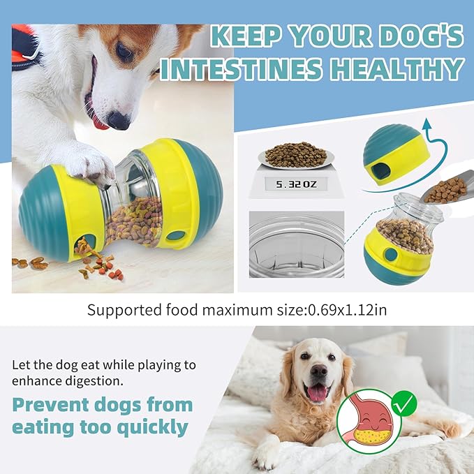 Interactive Dog Toys to Keep Them Busy, Puppy Puzzle Adjustable Food Dispenser Slow Feeder, Enrichment Treat Dispensing Toy Ball for Large/Medium/Small Breed Dogs Pet Gift