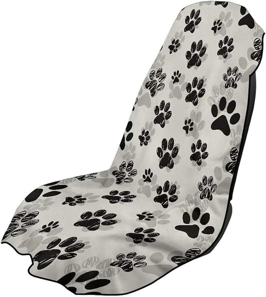 SEANATIVE Dogs Paw Car Towel Seat Covers Auto Seat Towel Protector - Sweat Absorber for Family Road Trips Sports Swimming Hiking, Automotive Seat Protector Car Interior Accessories