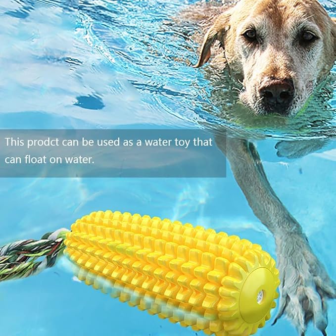 Chew Toys for Aggressive Chewers - Toothbrush Squeaky Interactive Corn Stick Toy for Small Medium Dogs - Teeth Cleaning