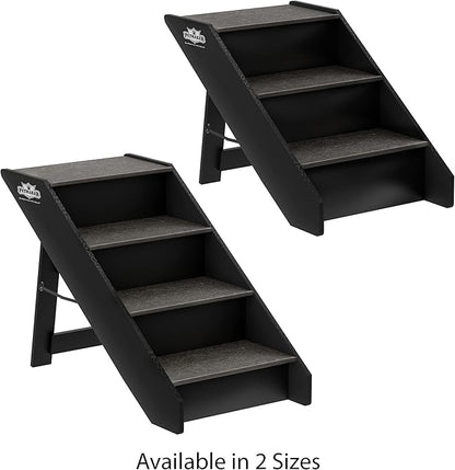 Pet Stairs - Home and Vehicle Nonslip Carpeted Dog Steps with 4-Step Design - for Puppies, Kittens, and Other Small Pets by PETMAKER (Gray)