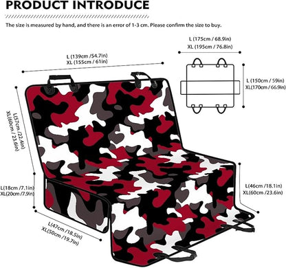 AFPANQZ Dog Car Seat Cover Camouflage Red Waterproof Pet Seat Cover for Back Seat Scratch Proof Nonslip Backing Hammock Heavy Duty Big Dog Seat Cover for Cars Back Seats Trucks and Suvs XL
