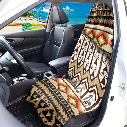 Coldinair Native Aztec Geometric Waterproof Towel Car Seat Cover Front Seats Only for Post,Sports for Workout,Beach,Hiking,Non-Slip Bucket Seat Protector Universal Fits for Cars,Van,Truck,SUV,Sedan