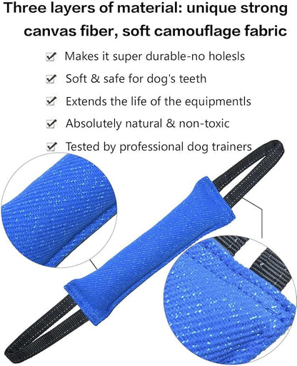 Clysoru tug Toy for Dogs Tug of War Dog Bite with 2 Strong Handles Made Durable Tear Resistant Stitches (Blue)