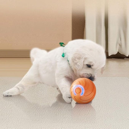 MiOYOOW Interactive Dog Toy, Automatic Dog Bounce Balls with Colorful Light USB Charging Pet Rolling Ball for Dogs Playing Training