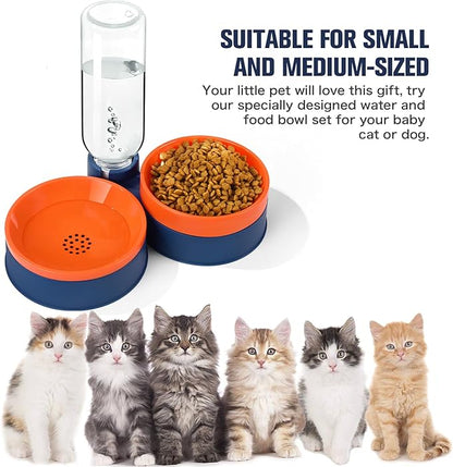 Cat Food Bowl, Cat Bowls Whisker Friendly with Water Dispenser for Cats and Small Dogs