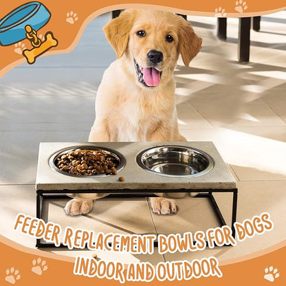 Yahenda 6 Pcs Stainless Steel Metal Dog Bowls Bulk Replacement Basic Thickened Pet Bowls for Small Medium Large Dogs, Dishwasher Safe(8.3 Inch)