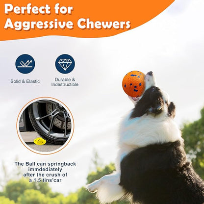 Dog Balls Indestructible Tennis for Dogs Durable Bouncy Dog Toy for Aggressive Chewers Interactive Dog Toys for Water Toy Fetch Balls 2 Pack