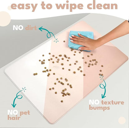 NALALAS Large Dog Mat for Food and Water, Cat Feeding Mat | Large Waterproof Dog Bowl Mat | Non-Slip Pet Food Mat for Floors | Pet Mats for Food and Water | Easy to Clean