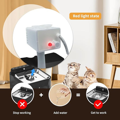 Wireless Cat Water Fountain Battery Operated,Water Fountains for Cats Indoor,108oz/3.2L Motion Sensor Pet Water Fountain,BPA-Free(3 Filters)