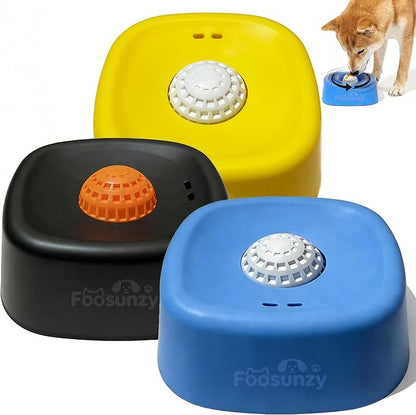 Slow Feeder Dog Bowls for Liquid with Rolling Ball, Interactive Lick Bowl Licking Slow Feeder for Wet Food, Water & Treats Lick Toy for Dogs Cats Large Medium Small