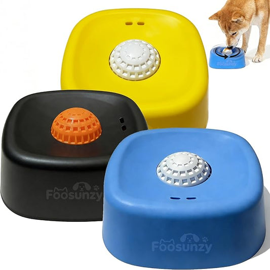 Slow Feeder Dog Bowls for Liquid with Rolling Ball, Interactive Lick Bowl Licking Slow Feeder for Wet Food, Water & Treats Lick Toy for Dogs Cats Large Medium Small
