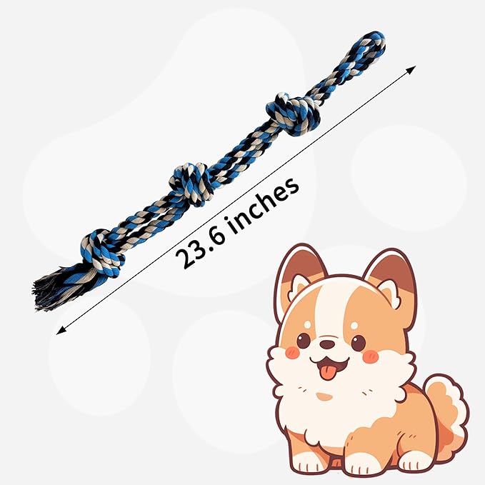 Dog Chew Rope Toys Aggressive Chewers Tough Rope Chew Toys for Medium Large Breed XL Dogs Heavy Duty Dog Chew Toys Durable Tug of War Dog Toy for Medium to Large Breed Teeth Cleaning,Blue